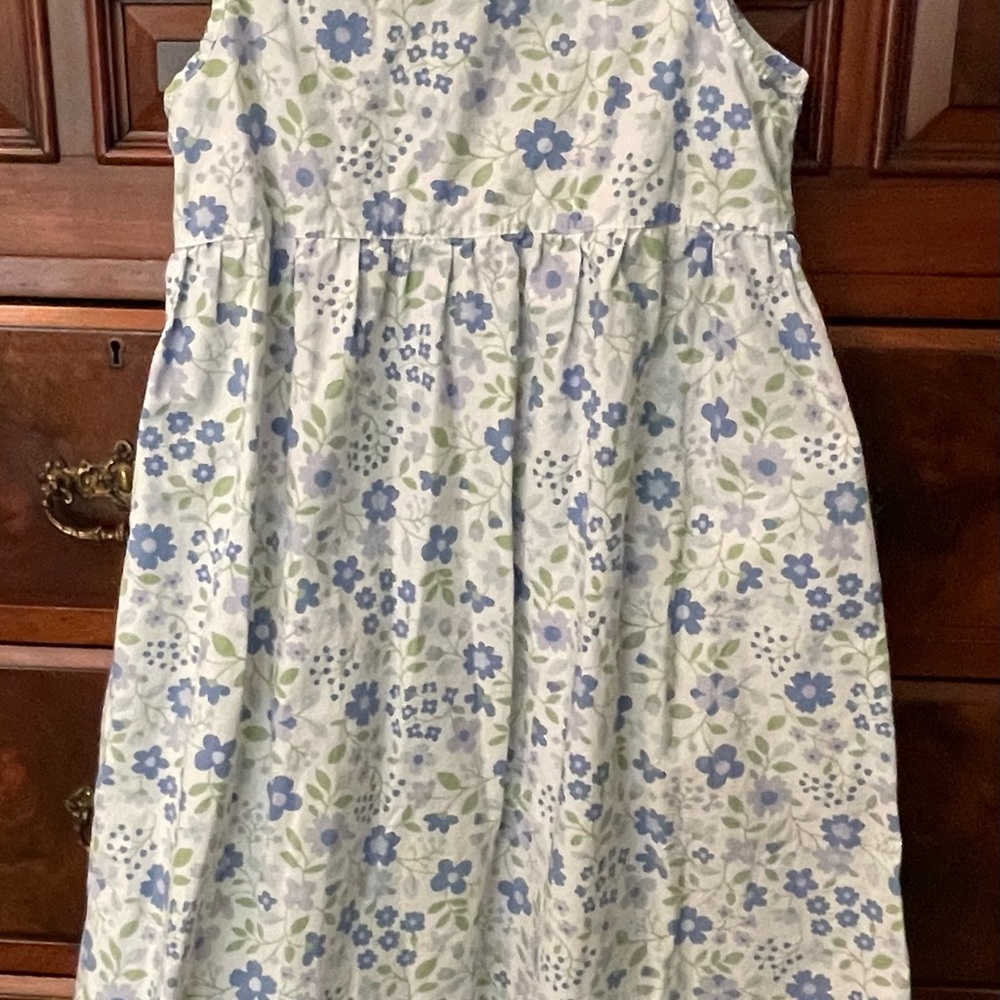 Girls Lands' End Blue Floral Maxi Dress Sz 7 - Picture 5 of 8